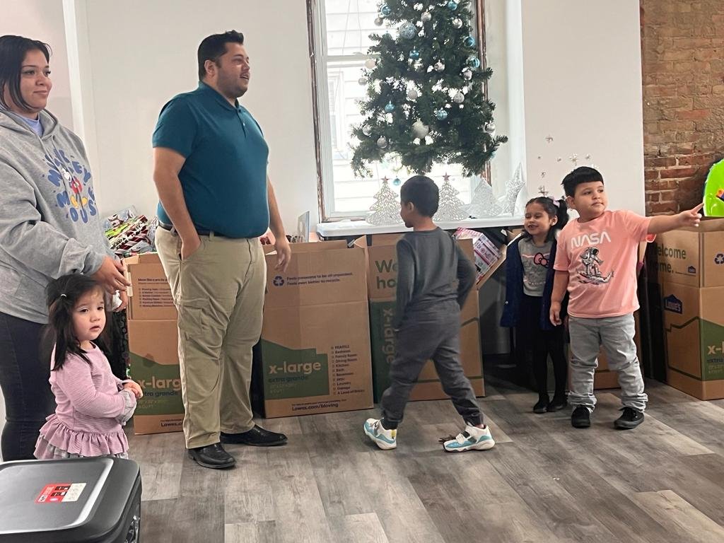 Families at a past holiday community gathering